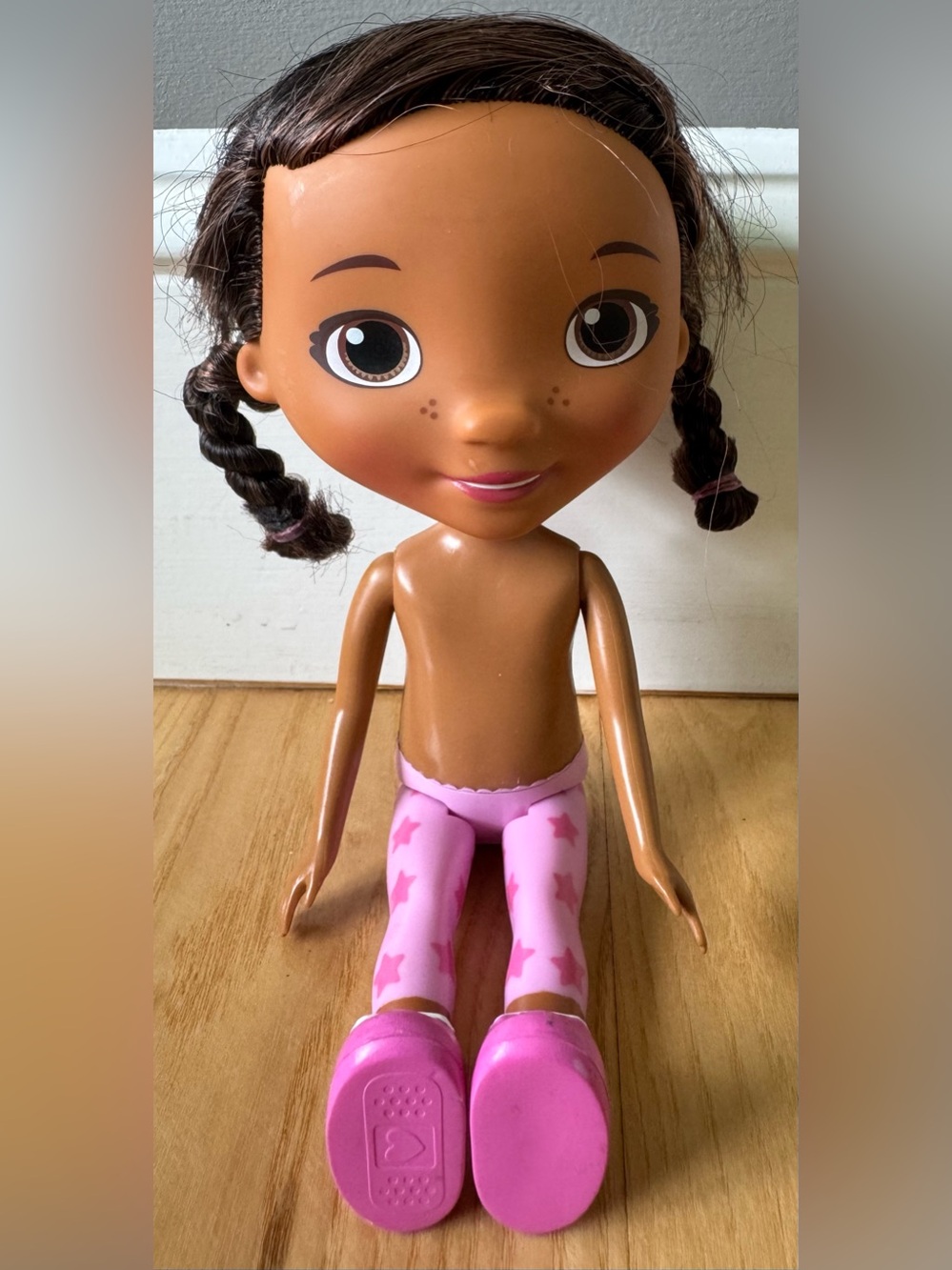 Disney Doc McStuffins Doll Just Play 12” Braids Pink Shoes No Clothes